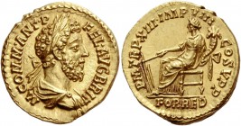 Commodus, 177 – 192. Aureus 188, AV 7.44 g. M COMM·ANT·P – FEL·AVG BRIT Laureate, draped and cuirassed bust r. Rev. P M TR P XIII IMP VIII – COS V P P...