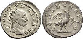 Consecration coins of Trajan Decius, 249 – 251. Consecration issue of Vespasian. Antoninianus 250-251, AR 3.15 g. DIVO VESPASIANO Radiate head of Divu...