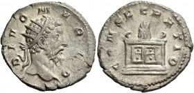 Consecration coins of Trajan Decius, 249 – 251. Consecration issue of Marcus Aurelius. Antoninianus 250-251, AR 3.53 g. DIVO MARCO Radiate head of Div...