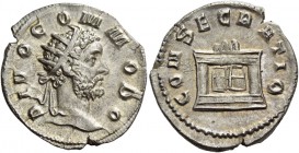 Consecration coins of Trajan Decius, 249 – 251. Consecration issue of Commodus. Antoninianus 250-251, AR 2.91 g. DIVO COMMODO Radiate head of Divus Co...