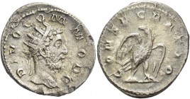 Consecration coins of Trajan Decius, 249 – 251. Consecratio issue of Commodus. Antoninianus 250-251, AR 4.54 g. DIVO COMMODO Radiate head of Divus Com...