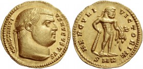 Constantius I Chlorus augustus, 305 – 306
Aureus, Nicomedia circa 305, AV 5.32 g. CONSTANTI – VS AVGVSTVS Laureate head r. Rev. HERCVLI – VICTORI NK ...