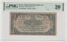 Israel - Anglo - Palestine Bank - 1 Lira 1948-1951 PMG 20 Pick#15a S/N D313037
