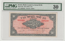 Israel - Bank Leumi - 10 Lirot - 1952 - PMG 30 Pick#22a S/N G088338