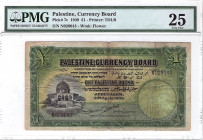 Palestine - 1 Pound - 1939 - PMG 25 - Pick#7c