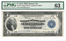 United States - 1 Dollar - Kansas City - 1918 - PMG 63 - Fr#738