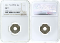 Palestine - 5 Mils - NGC AU53 - 1941