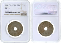 Palestine - 20 Mils - NGC AU55 - 1940