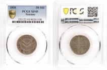 Palestine - 50 Mils - PCGS 331123.45/40261108 XF 45 - 1931