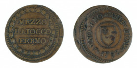 Italy - Fermo - 1/2 baiocco 1798