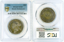 Straits Settlements - 50 Cents - 1886 - PCGS VF35