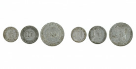 Straits Settlements - 5 Cents - 10 Cents - 20 Cents - 1910 - lot of 3