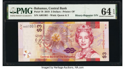 Binary Repeater Serial Number 001001 Bahamas Central Bank 3 Dollars 2019 Pick 78 PMG Choice Uncirculated 64 EPQ. Although unconfirmed, it is said that...