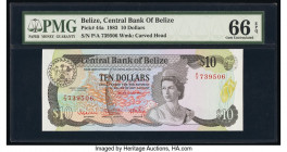 Belize Central Bank 10 Dollars 1.7.1983 Pick 44a PMG Gem Uncirculated 66 EPQ. 

HID09801242017

© 2020 Heritage Auctions | All Rights Reserved