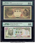 China Bank of Taiwan 500 Yuan 1976 Pick 1985 PMG Choice Uncirculated 64 EPQ; Japan Bank of Japan 10,000 Yen ND (1958) Pick 94b PMG Choice Uncirculated...