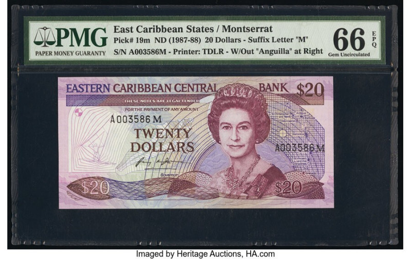 East Caribbean States Central Bank, Montserrat 20 Dollars ND (1987-88) Pick 19m ...