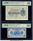 Falkland Islands Government of the Falkland Islands 1 Pound 15.6.1982 Pick 8e PMG Gem Uncirculated 65 EPQ; Haiti Banque de la Republique d'Haiti 2 Gou...