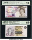 Great Britain Bank of England 20 Pounds 1993 (ND 1993-99) Pick 387a PMG Choice Uncirculated 64; Scotland Clydesdale Bank PLC 5 Pounds 18.9.1987 Pick 2...
