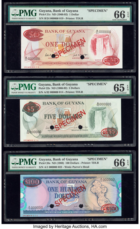 Guyana Bank of Guyana 1; 5; 100 Dollar ND (1966-92) (2); ND (1989) Pick 21s; 22s...