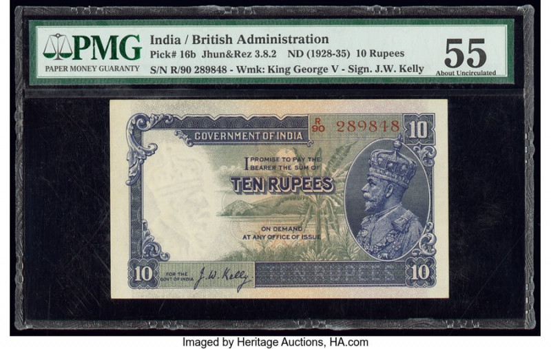 India Government of India 10 Rupees ND (1928-35) Pick 16b Jhun3.8.2 PMG About Un...