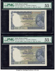 India Reserve Bank of India 10 Rupees ND (1937) Pick 19a Jhun4.5.1 Two Consecutive Examples PMG About Uncirculated 55 EPQ (2). Staple holes at issue.
...