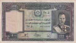 Afghanistan, 100 Afghanis, 1939, FINE, p26a
FINE
There are stains and openings.
Estimate: $100-200