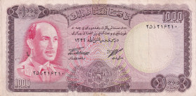 Afghanistan, 1.000 Afghanis, 1967, VF, p46
VF
There are stains and openings.
Estimate: $30-60