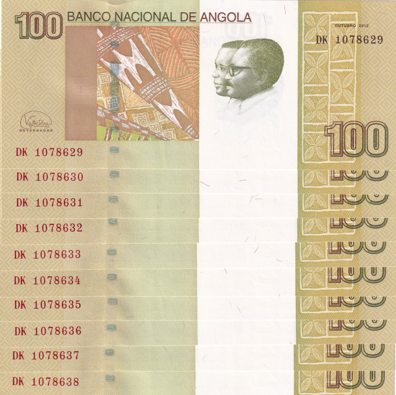 Angola, 100 Kwanzas, 2012, UNC, p153, (Total 10 consecutive banknotes)
UNC
Est...