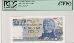 Argentina, 5.000 Pesos, 1977/1983, UNC, p305b
UNC
PCGS 67 PPQ
Estimate: $25-50