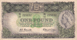 Australia, 1 Pound, 1953/1960, VF, p30
VF
There are stains and openings.
Estimate: $25-50