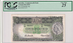 Australia, 1 Pound, 1953, VF, p30a
VF
PMG 25
Estimate: $35-70