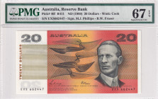 Australia, 20 Dollars, 1989, UNC, p46f
UNC
PMG 67 EPQ
Estimate: $100-200