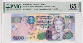 Bahamas, 100 Dollars, 2009, UNC, p76
UNC
PMG 65 EPQ
Estimate: $150-300