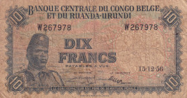 Belgian Congo, 10 Francs, 1956, FINE, p30b
FINE
Estimate: $15-30