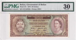 Belize, 20 Dollars, 1976, VF, p37c
VF
PMG 30, Queen Elizabeth II. Potrait
Estimate: $250-500