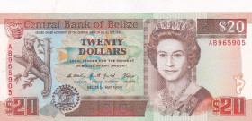 Belize, 20 Dollars, 1990, UNC, p55a
UNC
Queen Elizabeth II. Potrait
Estimate: $250-500