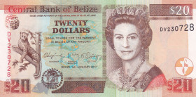 Belize, 20 Dollars, 2017, UNC, p69f
UNC
Queen Elizabeth II. Potrait
Estimate: $20-40