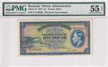 Bermuda, 1 Pound, 1947, AUNC, p16
AUNC
PMG 55 EPQ
Estimate: $600-1200