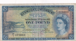 Bermuda, 1 Pound, 1952, VF, p20
VF
Queen Elizabeth II. Potrait
Estimate: $50-100