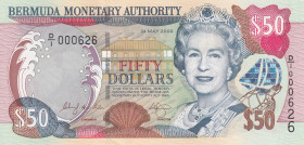 Bermuda, 50 Dollars, 2000, UNC, p54a
UNC
Queen Elizabeth II. Potrait
Estimate: $150-300