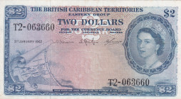 British Caribbean Territories, 2 Dollars, 1962, XF(-), p8c
XF(-)
Queen Elizabeth II. Potrait
Estimate: $175-350
