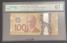 Canada, 100 Dollars, 2011, UNC, p73c
UNC
PMG 67 EPQ, High condition 
Estimate: $100-200