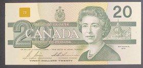 Canada, 20 Dollars, 1991, UNC, p97b
UNC
Queen Elizabeth II. Potrait
Estimate: $40-80