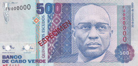 Cape Verde, 500 Escudos, 1989, UNC, p59s, SPECIMEN
UNC
Estimate: $20-40