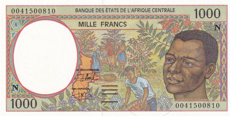 Central African States, 1.000 Francs, 2000, UNC, p502Ng
UNC
"N" Equatorial Gui...