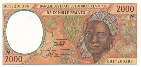 Central African States, 2.000 Francs, 2000, AUNC(-), p503Ng
AUNC(-)
"N" Equatorial Guinea
Estimate: $15-30