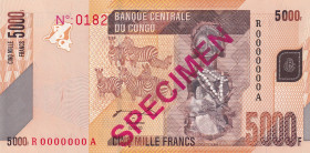Congo Democratic Republic, 5.000 Francs, 2005, UNC, p102as, SPECIMEN
UNC
Estimate: $25-50