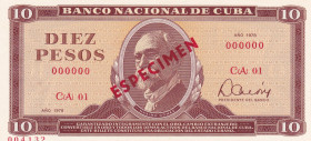 Cuba, 10 Pesos, 1978, UNC, p104s, SPECIMEN
UNC
Estimate: $25-50