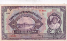 Czechoslovakia, 5.000 Korun, 1920, UNC, p19s, SPECIMEN
UNC
Estimate: $125-250