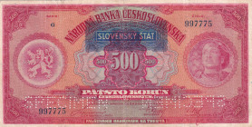 Czechoslovakia, 500 Korun, 1929, VF, p24s, SPECIMEN
VF
Stained
Estimate: $50-100